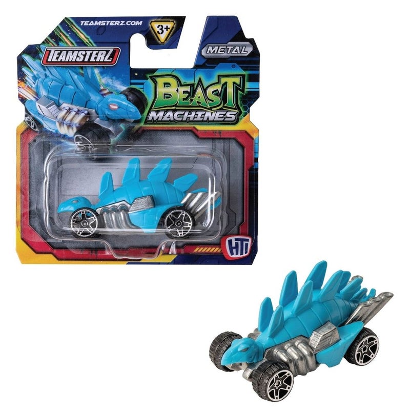 Teamsterz - Beast Machine Metal 3 Inch Dinosaur Blue Car - BM002-2A - 1417432 - Image 1