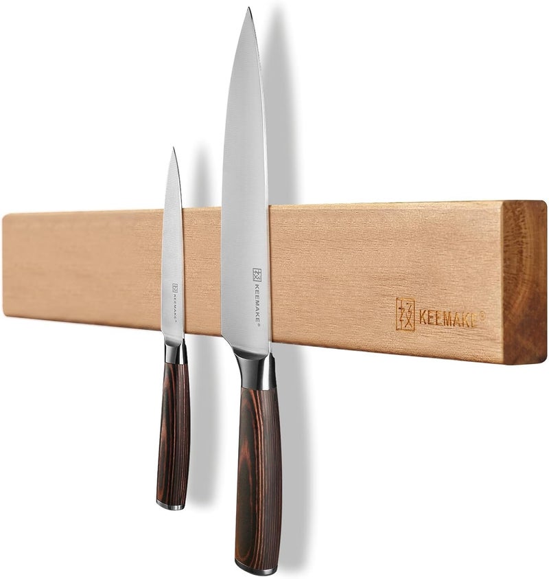 KEEMAKE Magnetic Knife Holder for Wall 16 inch Acacia Wood Knife Magnetic Strip, Powerful Neodymium Magnet Knife Hanger Knife Bar for Kitchen knives - Image 1
