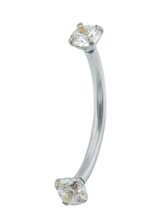 NIBEMINENT - Stainless Steel Curved Barbell Eyebrow Ring - Image 1