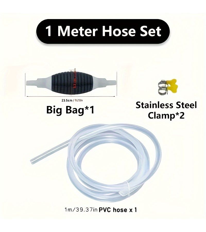 Portable Manual Siphon Pump 39.37 Inch Tube With Safety Pad And Clamps - Image 5