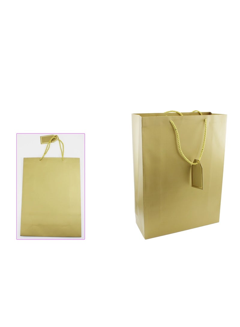 AL QADAH Paper Gift Bag 31x12x42Cm Golden Color  - Image 2