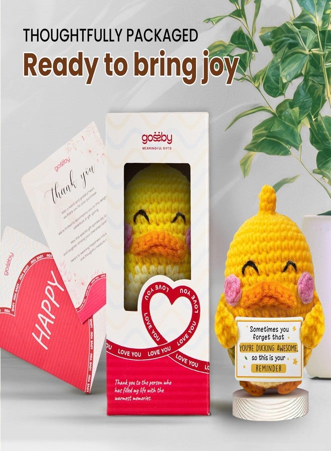 Gossby Positive Duck Crochet - Sometimes You Forget You're Ducking Awesome - Inspirational Gift for Women, Men - Christmas, Birthday, Emotional Support, Positive Energy Gift for Friend, Coworker - Image 4