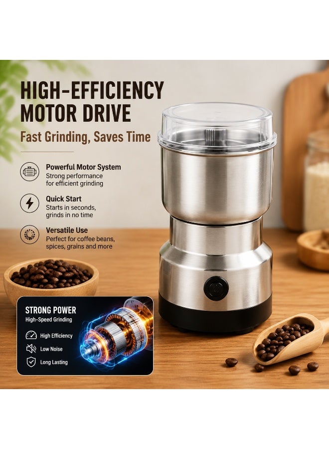 EXCLIFE Multifunctional electric grinder, compact household grinder, automatic coffee bean grinder, crusher and powder mill. - Image 2