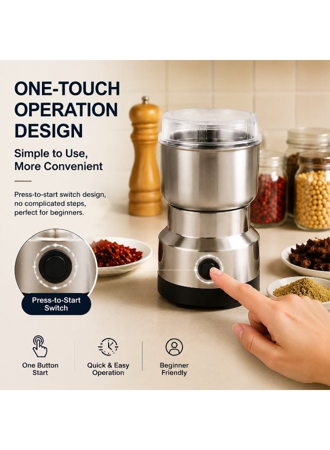 EXCLIFE Multifunctional electric grinder, compact household grinder, automatic coffee bean grinder, crusher and powder mill. - Image 4