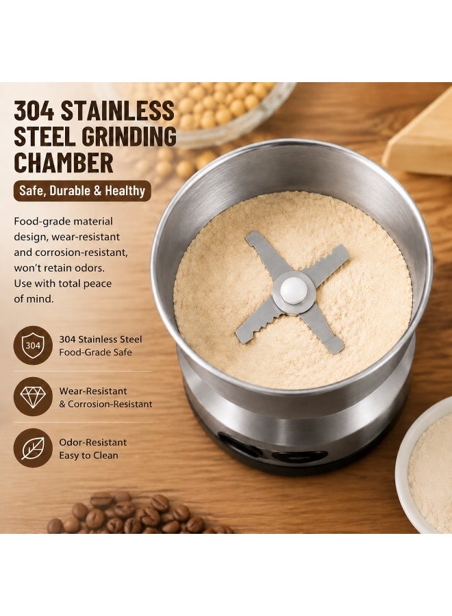 EXCLIFE Multifunctional electric grinder, compact household grinder, automatic coffee bean grinder, crusher and powder mill. - Image 5