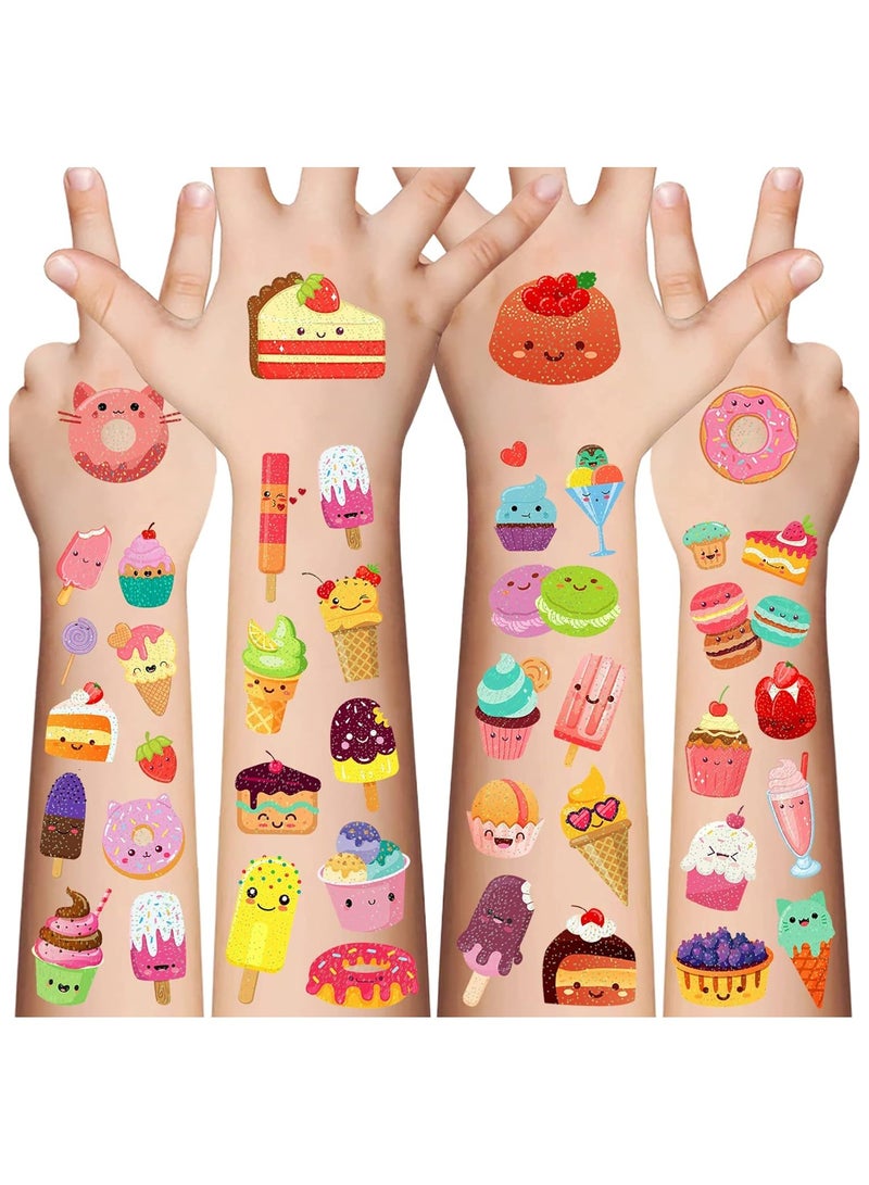 قوس قزح أورينبو 10 قطع من كعكات الورق وشم مؤقت للأطفال - 146 قطعة من أنماط اللمعان ومكياج الوجه وشم للفتيات والأولاد وشم حفلات أعياد الميلاد والملصقات والمستلزمات وهدايا حفلات الأعياد والفنون والحرف اليدوية تحت الماء - Image 1