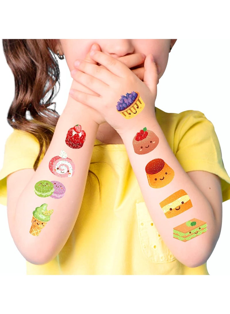 قوس قزح أورينبو 10 قطع من كعكات الورق وشم مؤقت للأطفال - 146 قطعة من أنماط اللمعان ومكياج الوجه وشم للفتيات والأولاد وشم حفلات أعياد الميلاد والملصقات والمستلزمات وهدايا حفلات الأعياد والفنون والحرف اليدوية تحت الماء - Image 2