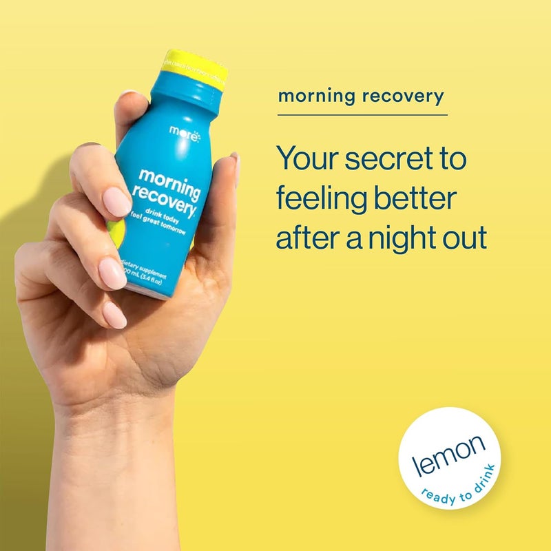 More Labs Morning Recovery Electrolyte Milk Thistle Drink Proprietary Formulation to Hydrate While Drinking Highly Soluble Liquid DHM Non GMO Vegan GlutenFree Original Lemon Pack of 12 - Image 2