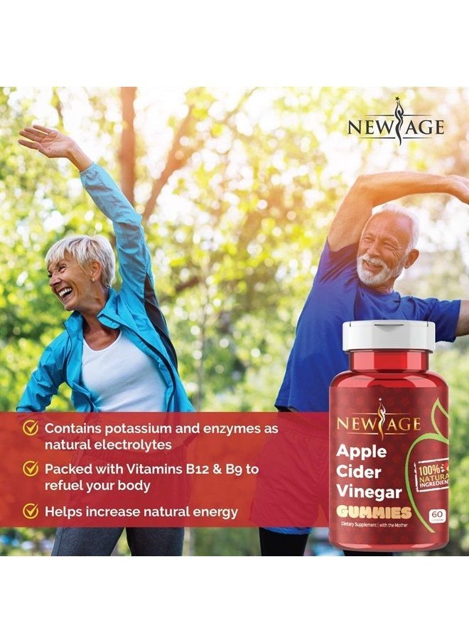 New Age - Apple Cider Vinegar Gummies 2-Pack - 120 Count - Immunity & Detox - with The Mother, Gluten-Free, Vegan, Vitamin B9, B12, Pomegrantate, Beetroot (2 Pack 120 Count) - Image 1