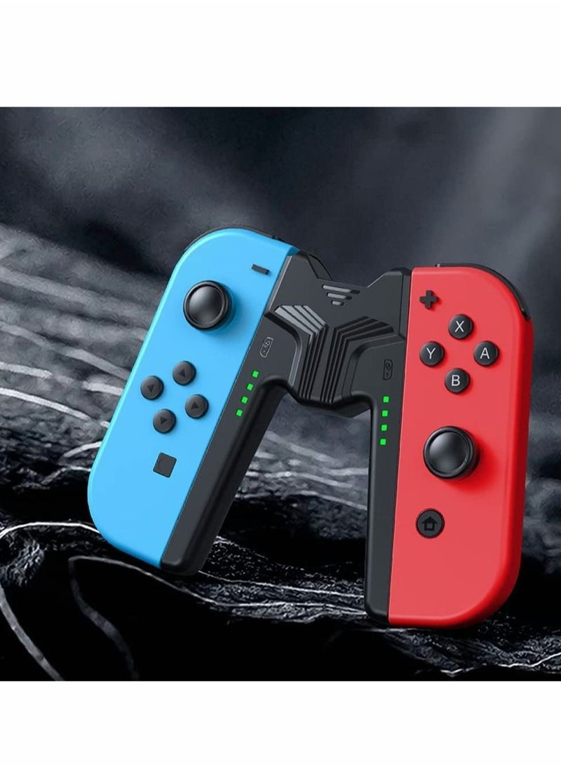 Charging Grip Compatible with Switch Controllers, JoyCon Charging Grip, Universal Controller Holder for Switch Joy Con and 3rd Party Joy Pad-Black