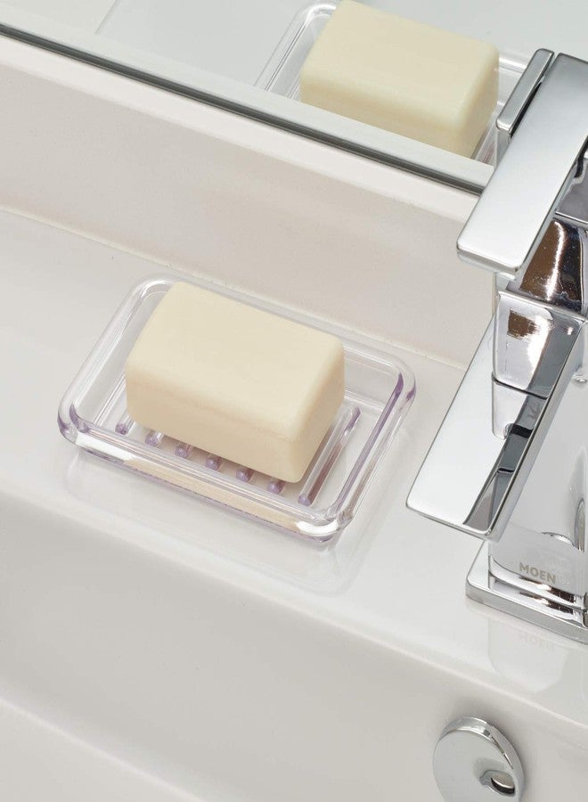 InterDesign iDesign Royal Plastic Rectangular Soap Saver, Bar Holder Tray for Bathroom Counter, Shower, Kitchen, 3.5" x 5.25", Clear - Image 2