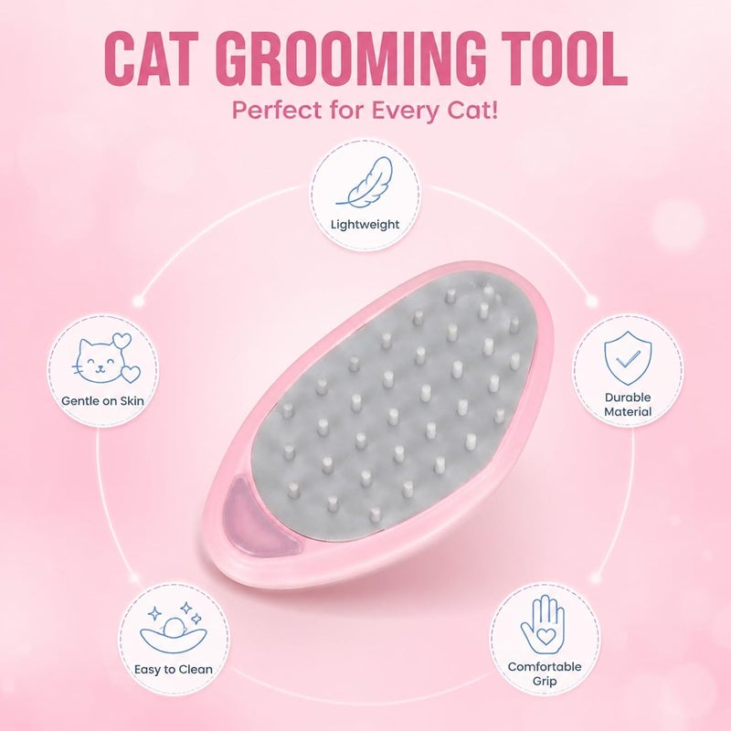 Cat Tongue Comb, ABS Non Grooming Tool, Pink, 10.63 Inch - Ergonomic Design, Gentle Massage, Daily Cleaning for Cats (Pinkish) - Image 3