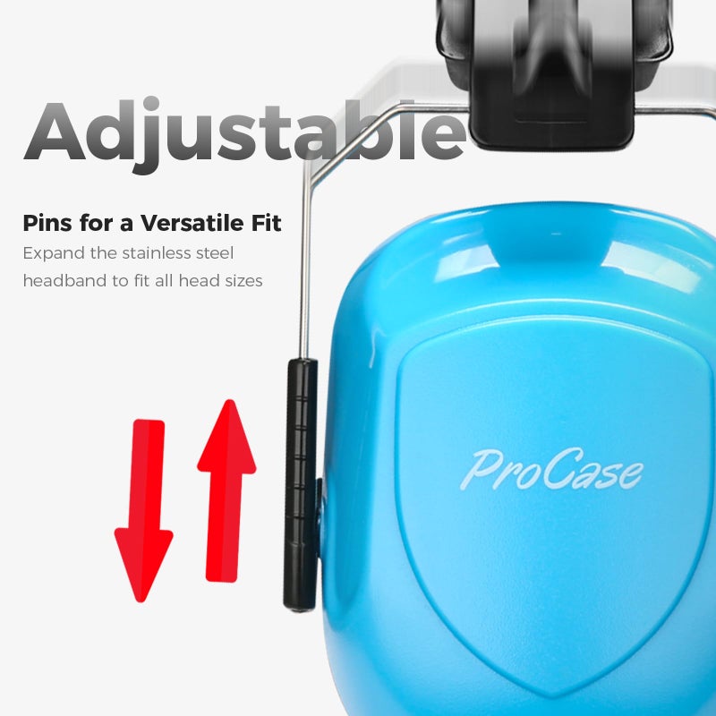 ProCase Noise Reduction Ear Muffs, Sound Proof Ear Protection, NRR 28dB Noise Cancelling Headphones for Adults Kids Autism, Hearing Protection for Shooting Gun Range Mowing -Pure Blue - Image 2