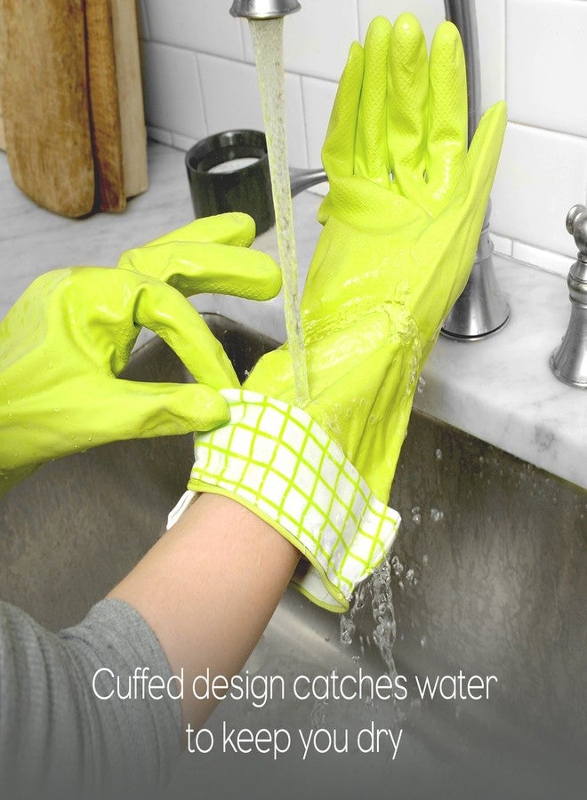 Full Circle Splash Patrol - Natural Latex Cleaning Dish Gloves, Stay-Dry Cotton Cuffs, Durable with Protective Lining, Small/Medium, (1 Pair) Grey - Image 5
