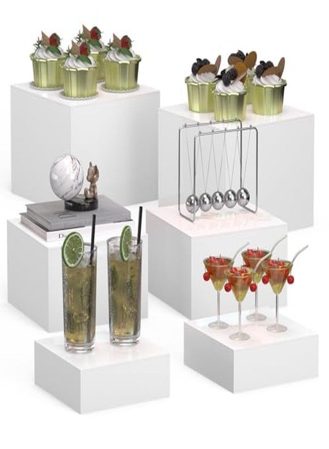 LUOBAO Acrylic Display Risers, 5-Sided Acrylic Riser with Hollow Bottoms,Perfect for Weddings,Cupcake Candy Food,Parties,Brunch,Buffet - Image 1