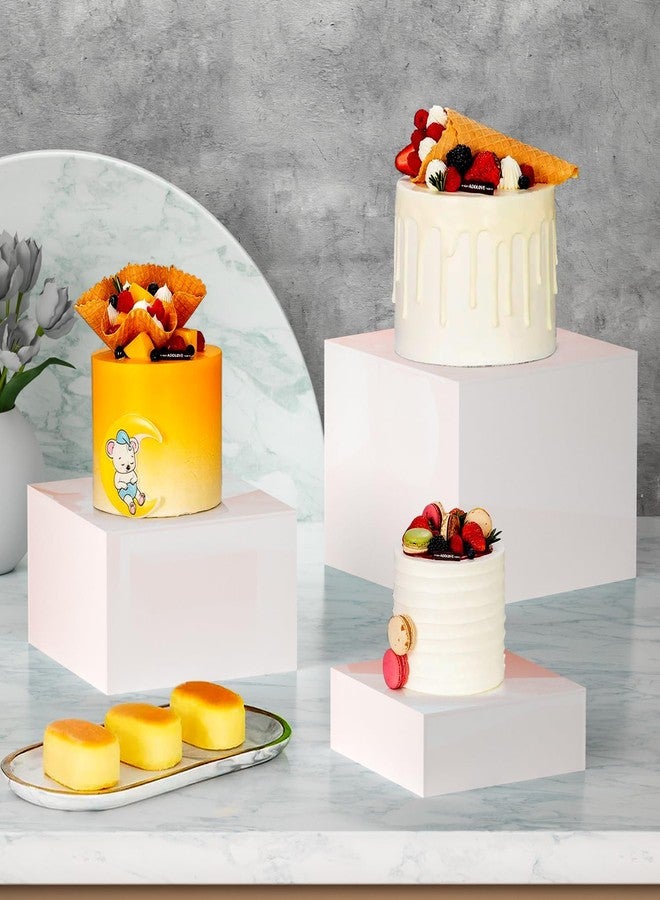 LUOBAO Acrylic Display Risers, 5-Sided Acrylic Riser with Hollow Bottoms,Perfect for Weddings,Cupcake Candy Food,Parties,Brunch,Buffet - Image 5