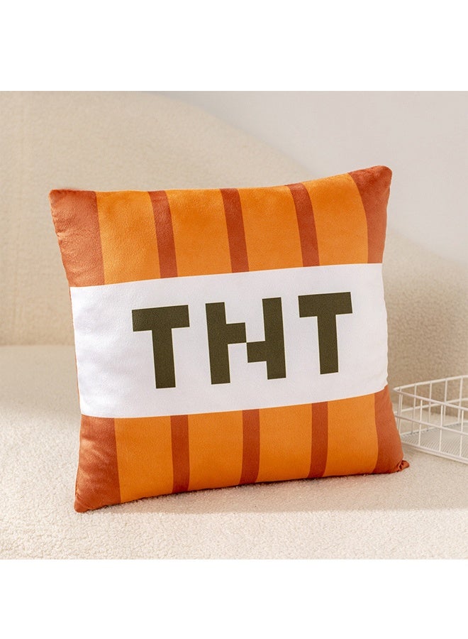 Halamodo My World Cube TNT Plush Pillow - Plush Pillow Stuffed Toy, 40cm Soft Cuddly Cushion for Kids & Gamers, Iconic TNT Block Design from Popular Game, Decorative Pillow for Bed, Sofa & Gaming Chair - Ideal Gift for Fans ﻿ - Image 1