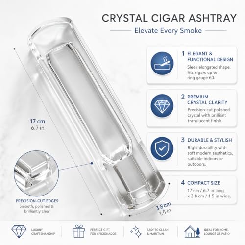 NIKILOONG Cigar Ashtray Crystal Ashtrays for Indoor and Outdoor Decoration(Transparent) - Image 3