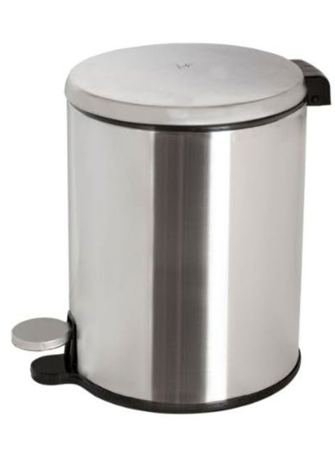 سلة مهملات بريمانوفا ستانلس ستيل مع غطاء ناعم الإغلاق وسلة داخلية لسهولة إزالة القمامة يمكن استخدامها في المنزل والمطبخ والمكتب والحمام، 6 لتر، (فضي)