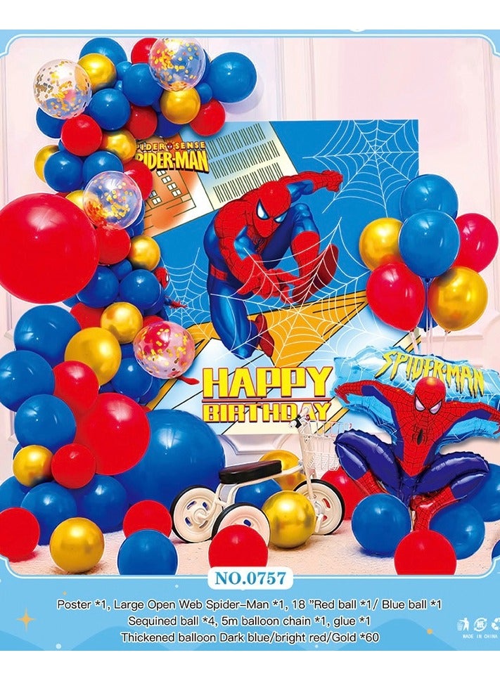 general Boys Birthday Decoration Balloon Garland Arch Kit with Background Poster Birthday Cake Decoration White Blue Purple Colorful Foil Party Balloons