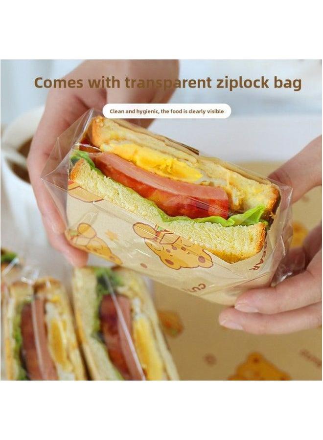 Sandwich Food Grade Special Paper Wrapping Material Full Set Of Practice Meat-separating Barbecue Paper-Specifications:Cute Bear-Color:50 Sheets  - Image 5