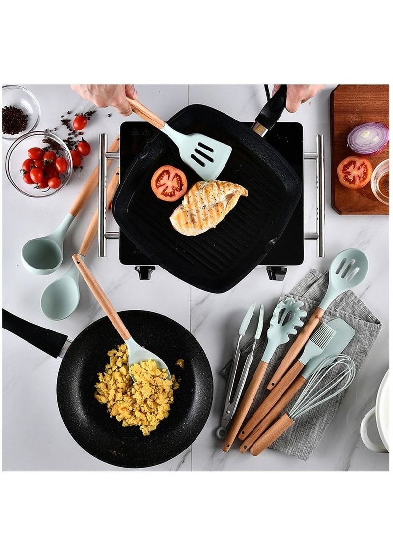 Arabest 12 pieces Silicone Kitchen Utensil Set Cooking Tools For Nonstick Heat Resistant Cookware Light green - Image 3