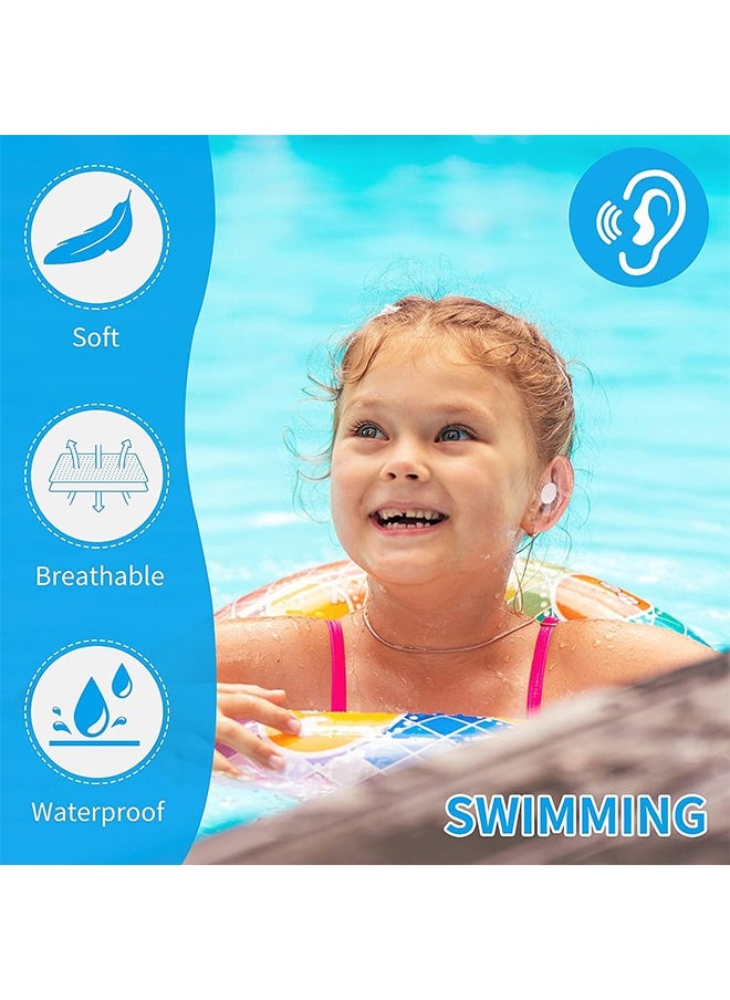 HS Ear Covers For Shower, 60 Pieces Waterproof Ear Stickers Ear Covers For Swimming Shower Ear Protectors with Waterproof Cotton Ear Plugs For Shower Surfing Snorkeling And Other Water Sports  - Image 4