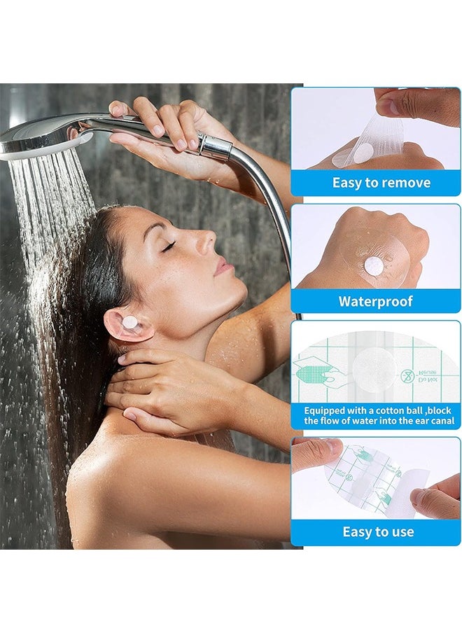 HS Ear Covers For Shower, 60 Pieces Waterproof Ear Stickers Ear Covers For Swimming Shower Ear Protectors with Waterproof Cotton Ear Plugs For Shower Surfing Snorkeling And Other Water Sports  - Image 5