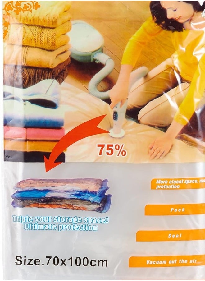 Sanasia Practical Vacuum Storage Bag, Large Compressed Storage Bags Organizer for Home Space Saving 100*70  - Image 1