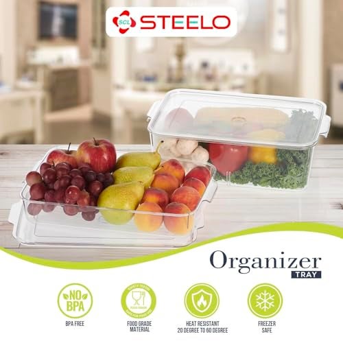 SCL Steelo Steelo Sofresh Small Organiser Plastic Container Kitchen, Air Tight Container Set Fridge safe US FDA Approved PET Food Grade Heavy Duty Material, BPA Free (2700 ml, Pack of 1) - Image 4