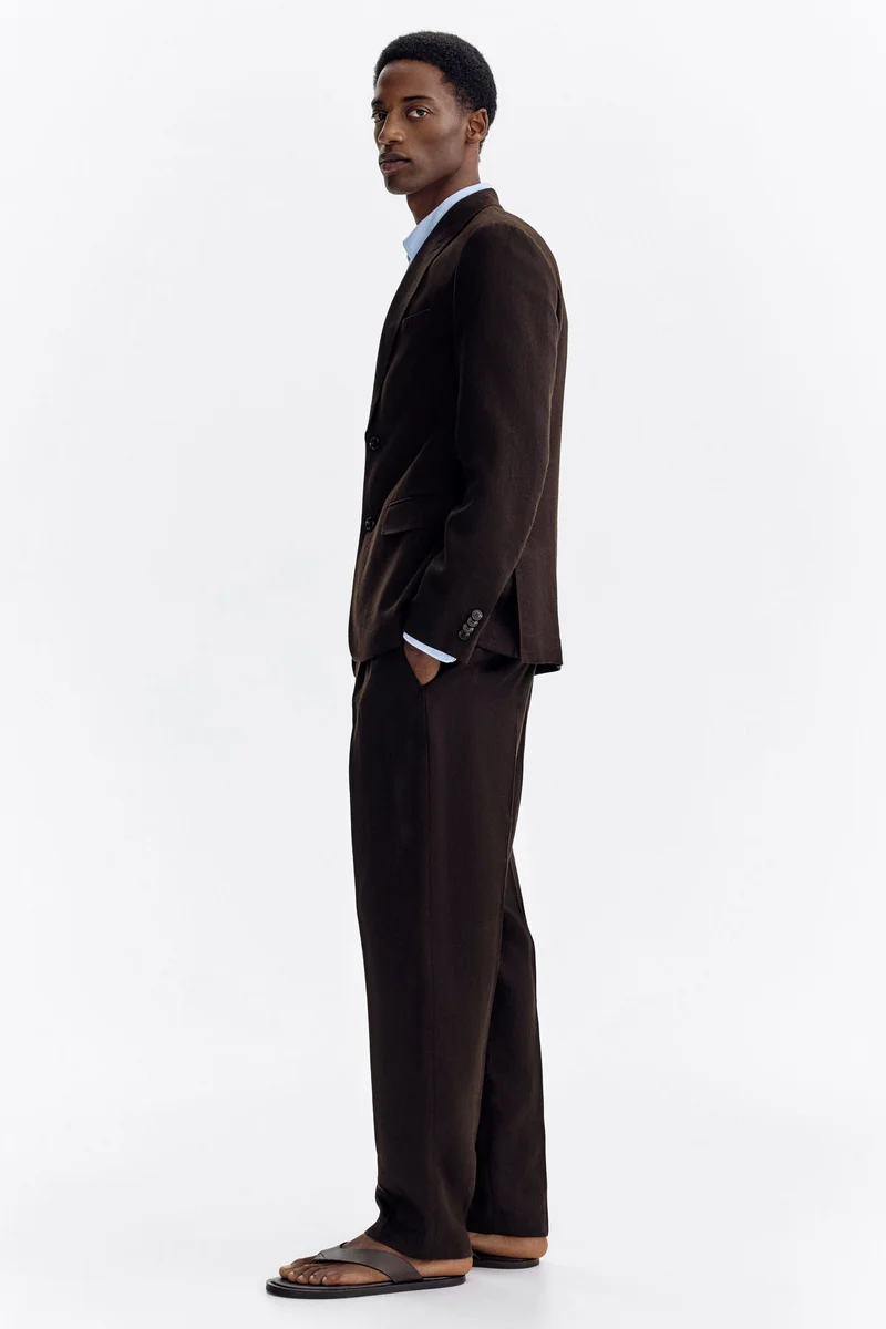 H&M  Regular Fit Tailored linen-blend trousers for Men | Best Price UAE