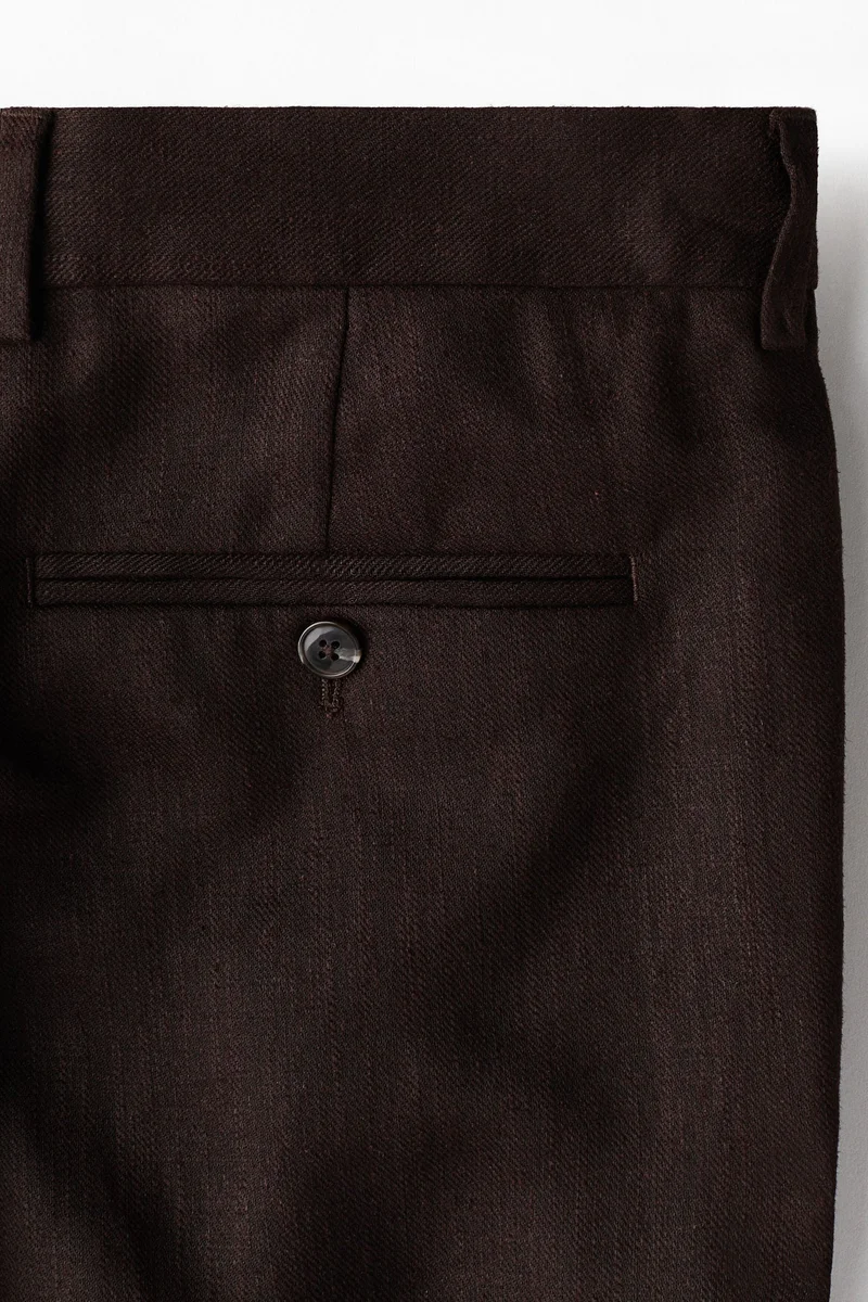H&M  Regular Fit Tailored linen-blend trousers for Men | Best Price UAE