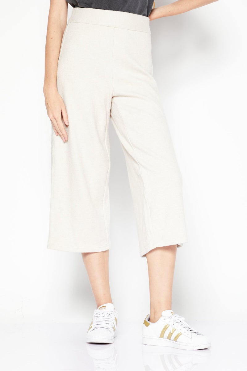 DKNY Women Knitted Palazzo Pants, Light Beige - Image 1