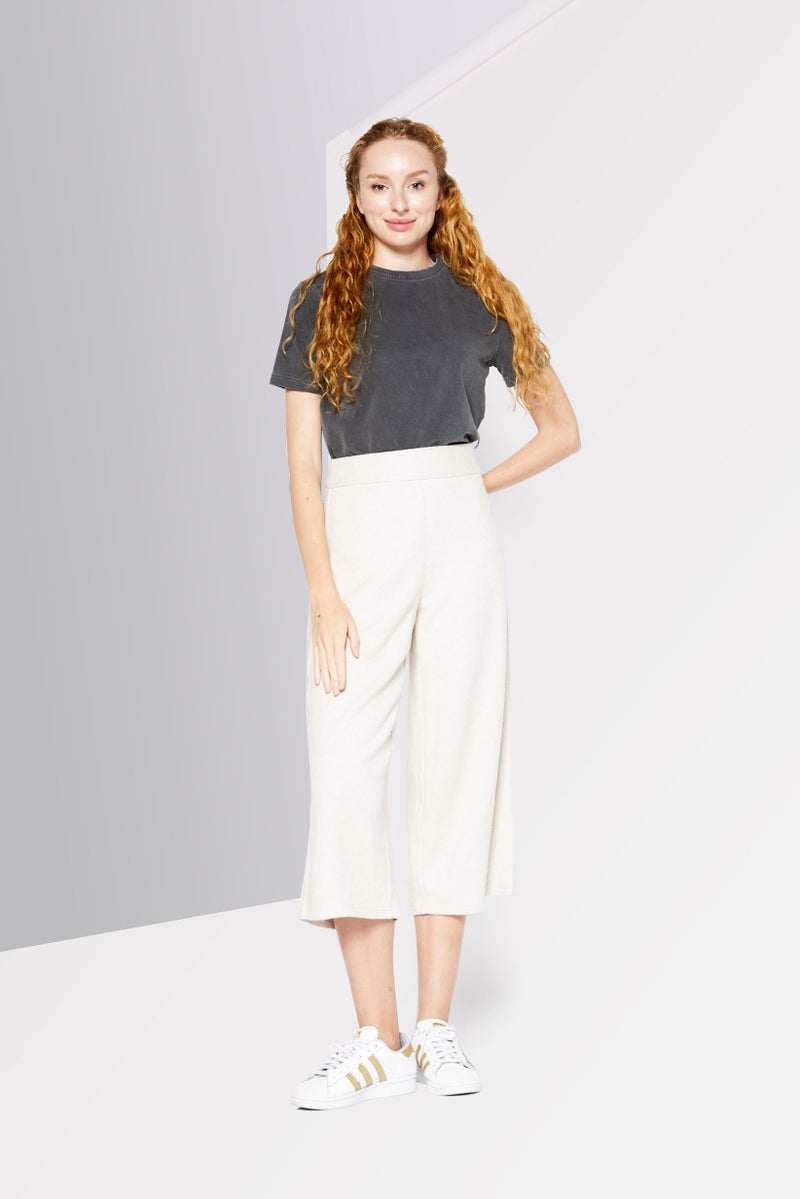 DKNY Women Knitted Palazzo Pants, Light Beige - Image 2