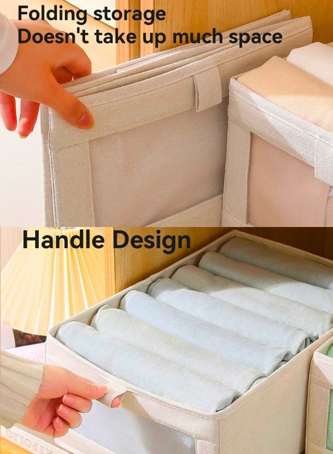 Chase Up 4 Pack Wardrobe Clothes Organizer Foldable Closet Storage Bins with Clear Window Large Storage Boxes Baskets for Organizing Clothing Jeans Shirts Toys Books  - Image 3