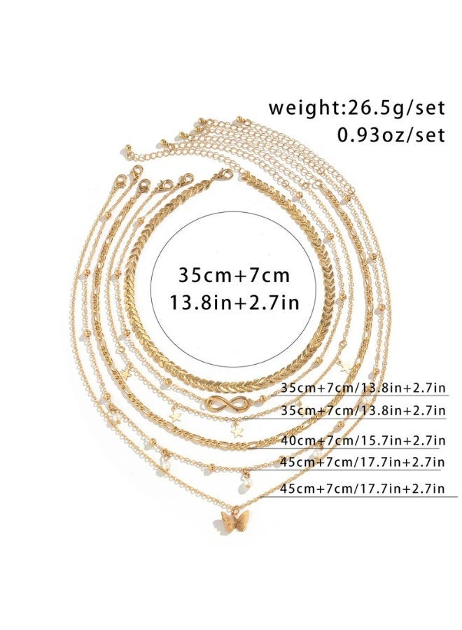 Osluxe Gold Plated Layered Necklace Set for Women – Anti-Tarnish, Waterproof | Pack of 6 (OSL-147) - Image 4