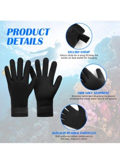 SYOSI SYOSI Wetsuit Gloves, 3mm Neoprene Swimming Gloves, Thermal Anti-slip Diving Gloves, Scuba Gloves with Adjustable Wrist Strap for Scuba Diving Snorkeling Surfing Paddling (Hand Width: 8-8.5cm)  - Image 2