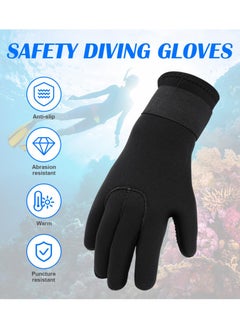 SYOSI SYOSI Wetsuit Gloves, 3mm Neoprene Swimming Gloves, Thermal Anti-slip Diving Gloves, Scuba Gloves with Adjustable Wrist Strap for Scuba Diving Snorkeling Surfing Paddling (Hand Width: 8-8.5cm)  - Image 3
