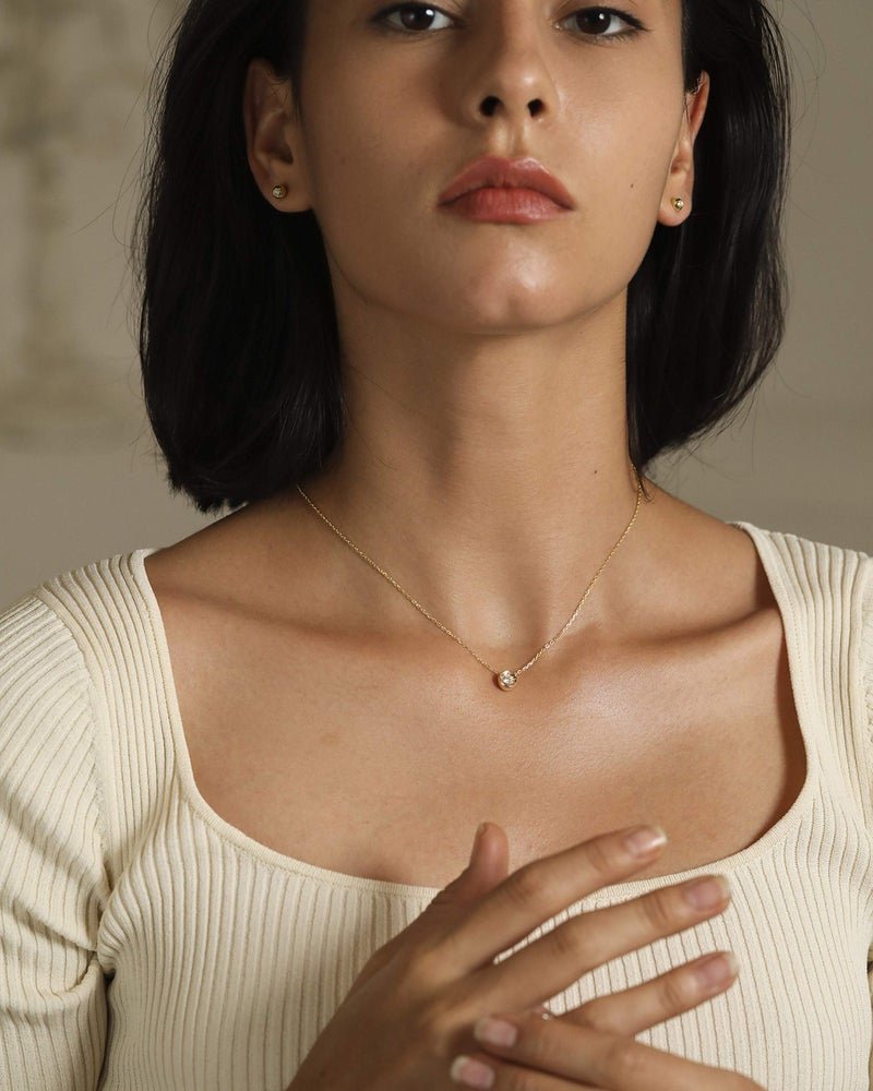 S.Leaf 18K Gold Plated Cubic Zirconia Choker Necklace for Women 925 Sterling Silver Layered Coin Moon Star Heart Circle Crystal Lariat Pendant Necklaces Gifts for Women Trendy (Bead_Gold) - Image 4