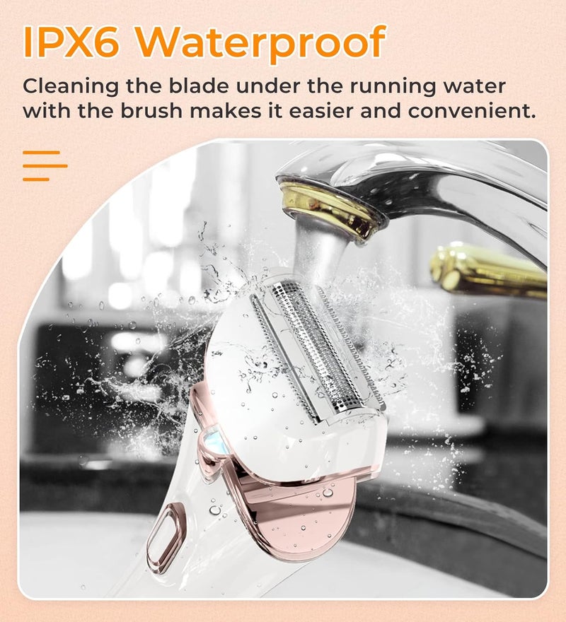 pritech Women Electric Shaver Wireless Shaver for Women Leg Arm Armpit Bikini USB Rechargeable Waterproof for Women - Image 5