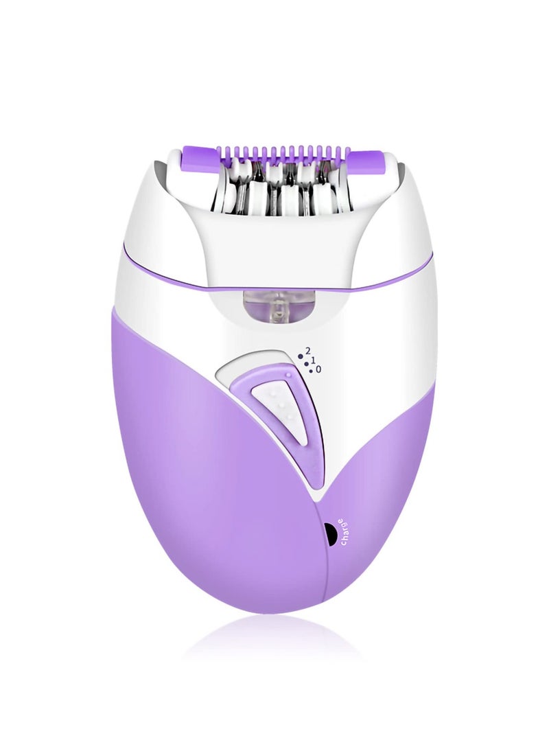 Rechargeable Epilator for Women and Men – Dual Speed Hair Removal Device with USB Charging, Detachable Head  Painless Hair Removal for Face, Body, Bikini  Sensitive Areas (Purple) - Image 3