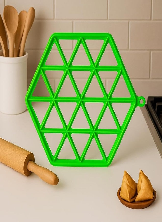 Teneza Samosa Maker Tray 24 Mini Samosas - Quick & Easy Samosa Mould | Durable, BPA-Free Food-Grade Plastic | Perfect for Parties & Snacks | Dishwasher Safe Kitchen Tool | (Green) - Image 1