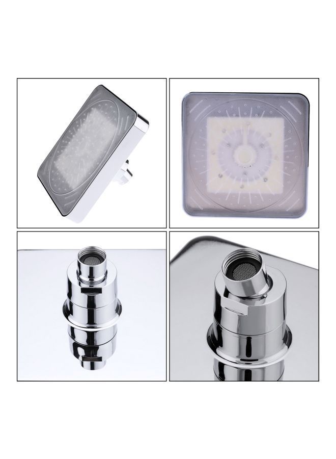 NIBEMINENT Automatic Colour Changing LED Shower Head Silver 15x15x8centimeter - Image 2