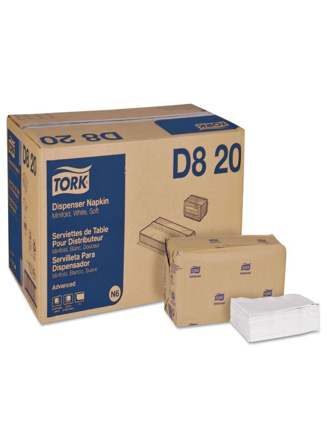 Tork Advanced Soft Minifold Dispenser Napkin, 12 packs, 500 napkins, D820, 3.8x6.5 inch,12x13 inch, White - Image 2