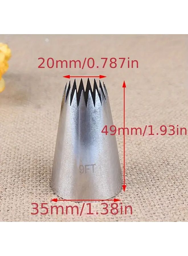 Stainless Steel 18 Open Star Piping Tip for Cake Cookie Decorating - Image 3