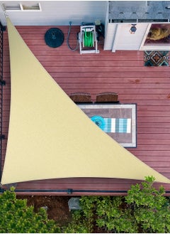 LEOKOR Sun Shade Sail Triangle Block Canopy Beige Sun Shade Sail Canopy with Installation Hardware Kit Water Permeable UV Block (3m x 3mx3m)  - Image 2