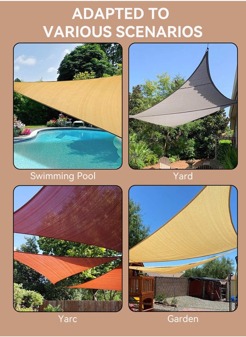 LEOKOR - Sun Shade Sail Triangle Block Canopy Beige Sun Shade Sail Canopy with Installation Hardware Kit Water Permeable UV Block (3m x 3mx3m) - Image 1