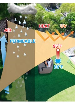 LEOKOR Sun Shade Sail Triangle Block Canopy Beige Sun Shade Sail Canopy with Installation Hardware Kit Water Permeable UV Block (3m x 3mx3m)  - Image 5