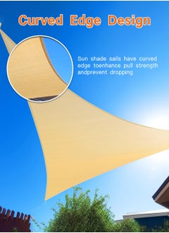 LEOKOR Sun Shade Sail Triangle Block Canopy Beige Sun Shade Sail Canopy with Installation Hardware Kit Water Permeable UV Block (3m x 3mx3m)  - Image 4