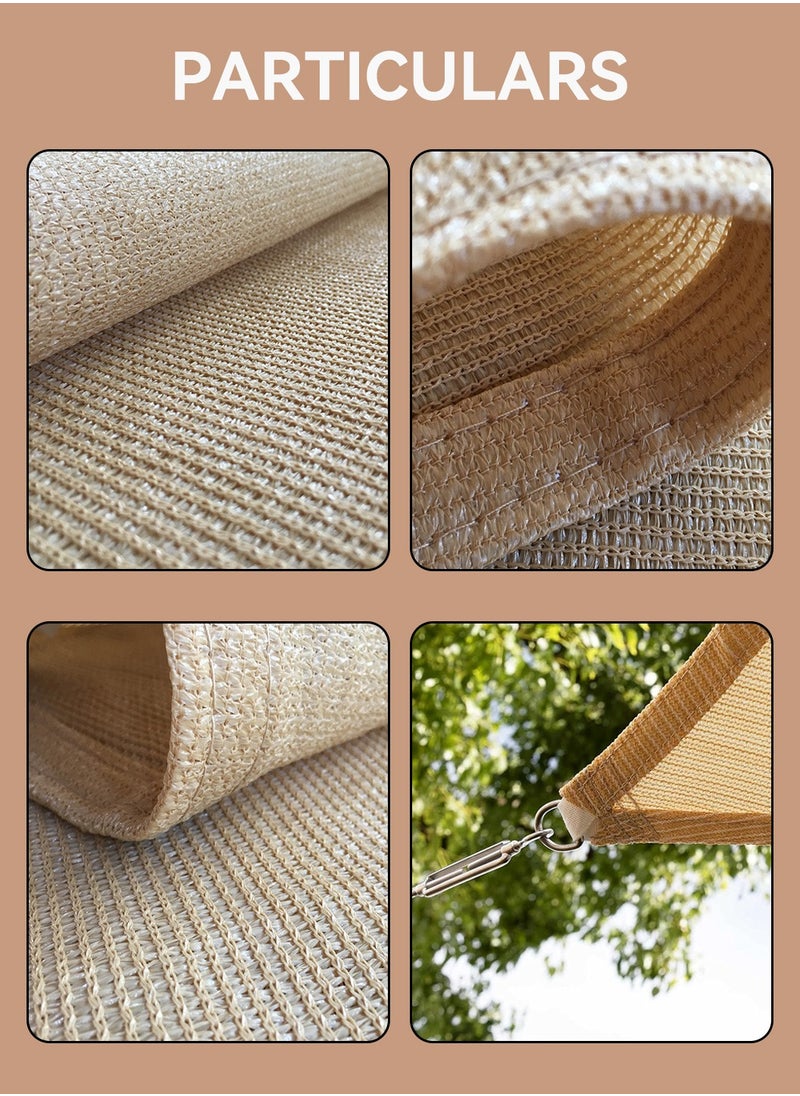 LEOKOR - Sun Shade Sail Triangle Block Canopy Beige Sun Shade Sail Canopy with Installation Hardware Kit Water Permeable UV Block (3m x 3mx3m) - Image 1